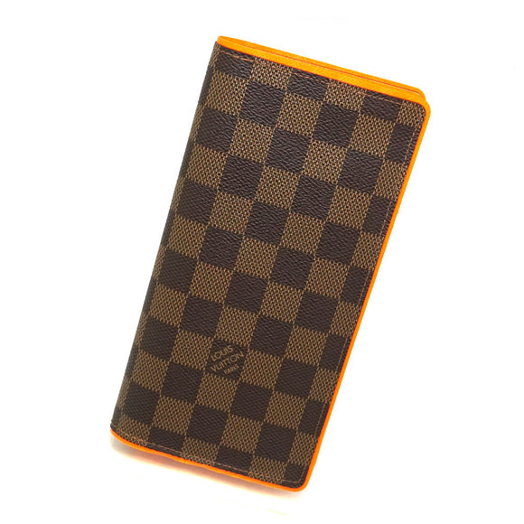 Louis Vuitton Bifold Orange Portefeuille Wallet Brazza Brown Long - Picture 1 of 8